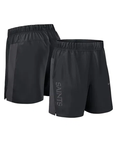 Nike Men's Black New Orleans Saints Woven Victory Performance Shorts In Gray