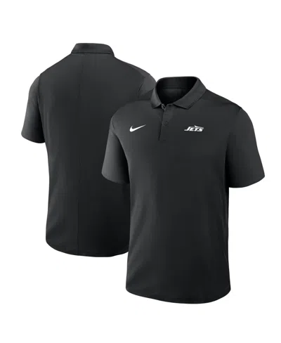 Nike Men's Black New York Jets Dri-fit Victory Polo Shirt In Blue
