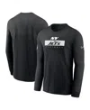 Nike Black New York Jets Sideline Performance Long Sleeve T-shirt In Black