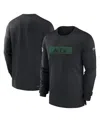 Nike Men's Black New York Jets Sideline Player Performance Long Sleeve T-shirt In Black