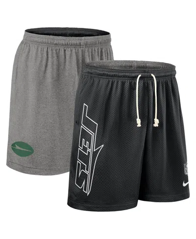 Nike Men's Black New York Jets Sideline Reversible Performance Shorts