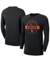 Nike Men's Black New York Knicks Authentic Long Sleeve Practice T-shirt In Black
