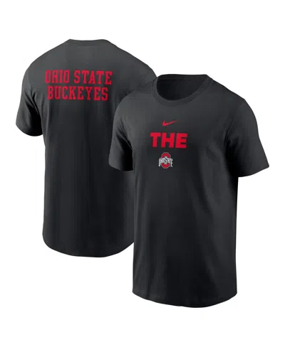 Nike Men's Black Ohio State Buckeyes 2-hit Stacked T-shirt In Black