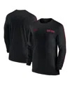 Nike Men's Black Ohio State Buckeyes 2024 Sideline Coach Uv Performance Long Sleeve T-shirt In Black,scarlet