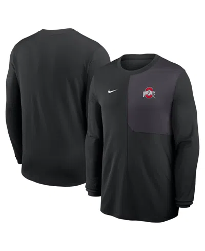 Nike Kids' Men's Black Ohio State Buckeyes 2025 Sideline Coach Uv Performance Long Sleeve T-shirt