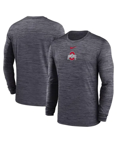 Nike Black Ohio State Buckeyes 2025 Sideline Velocity Performance Long Sleeve T-shirt In Blue