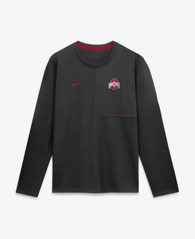 Nike Men's Black Ohio State Buckeyes 2026 Sideline Coaches Uv Dri-fit Long Sleeve Shirt