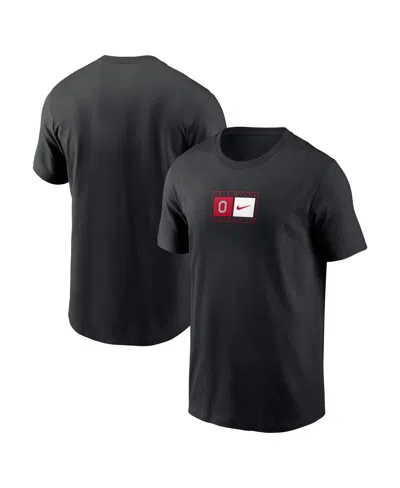NIKE MEN'S BLACK OHIO STATE BUCKEYES CAMPUS LOGO SWOOSH T-SHIRT