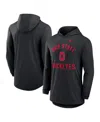 Nike Black Ohio State Buckeyes Classic Arch Tri-blend Performance Long Sleeve Hoodie T-shirt In Black