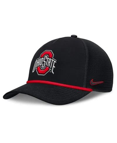 Nike Men's Black Ohio State Buckeyes Rise Primetime Trucker Adjustable Hat