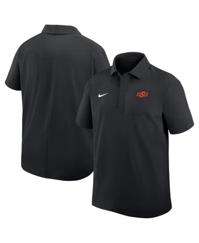 Nike Men's Black Oklahoma State Cowboys Woven Polo Shirt