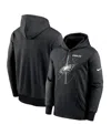 Nike Men's Black Philadelphia Eagles Performance Fleece Pullover Hoodie In Black
