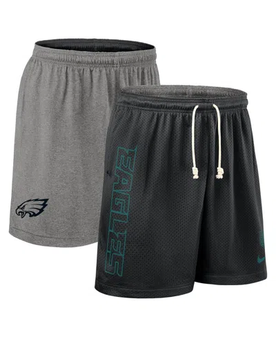 Nike Men's Black Philadelphia Eagles Sideline Reversible Performance Shorts In Multi