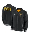 Nike Men's Black Pittsburgh Pirates Authentic Collection City Connect Full-zip Bomber Jacket In Black