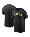 Nike Men's Black Pittsburgh Pirates Cooperstown Wordmark T-shirt In Black