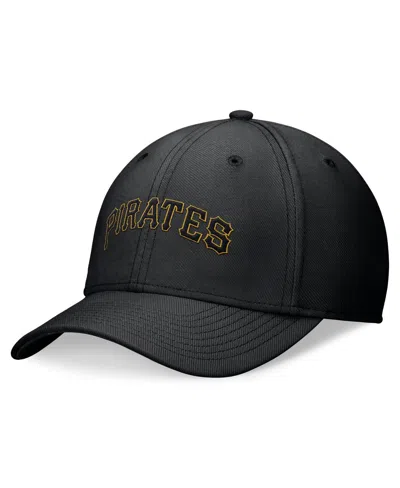 Nike Men's Black Pittsburgh Pirates Evergreen Performance Flex Hat In Black