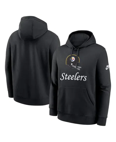 NIKE MEN'S BLACK PITTSBURGH STEELERS BEST SEASON REWIND CLUB PULLOVER HOODIE