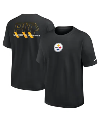 NIKE MEN'S BLACK PITTSBURGH STEELERS DOMINATE THE GAME ESSENTIAL MAX90 T-SHIRT