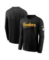 Nike Black Pittsburgh Steelers Play To Win Essential Long Sleeve T-shirt In Black