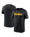 Nike Pittsburgh Steelers Primetime Wordmark Essential  Men's Nfl T-shirt In Black