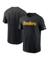 Nike Pittsburgh Steelers Primetime Wordmark Essential  Men's Nfl T-shirt In Black