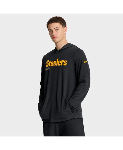 Nike Black Pittsburgh Steelers Sideline Pure Fury Performance Long Sleeve Hoodie T-shirt