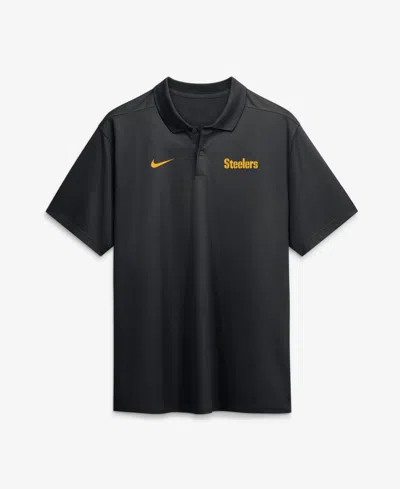 Nike Men's Black Pittsburgh Steelers Wordmark Victory Dri-fit Polo Shirt