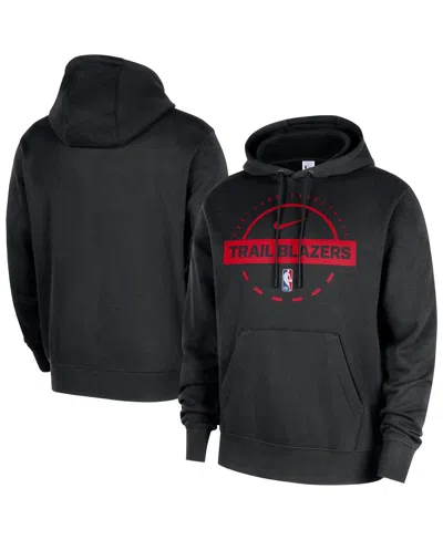 NIKE MEN'S BLACK PORTLAND TRAIL BLAZERS 2025/26 AUTHENTIC PRACTICE CLUB PULLOVER HOODIE