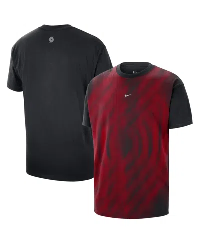 Nike Men's Black Portland Trail Blazers Icon Practice T-shirt In Multi