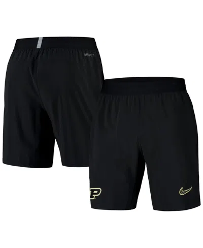 Nike Men's Black Purdue Boilermakers 2024/25 Sideline Performance Woven Shorts In Black,gold