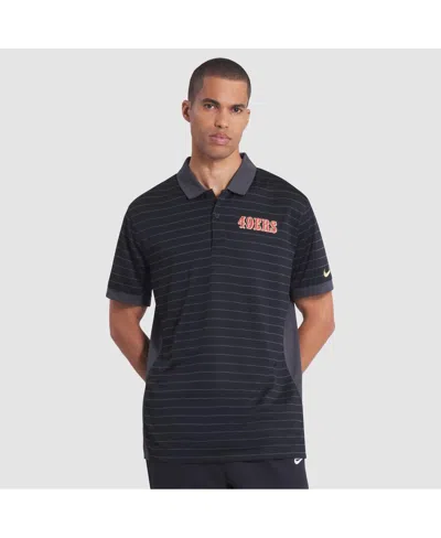 Nike Men's Black San Francisco 49ers 2025 Rivalries Collection Sideline Victory Striped Dri-fit Polo Shir In Blue