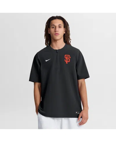 Nike Men's Black San Francisco Giants Authentic Collection Dri-fit Quarter-zip Sweatshirt