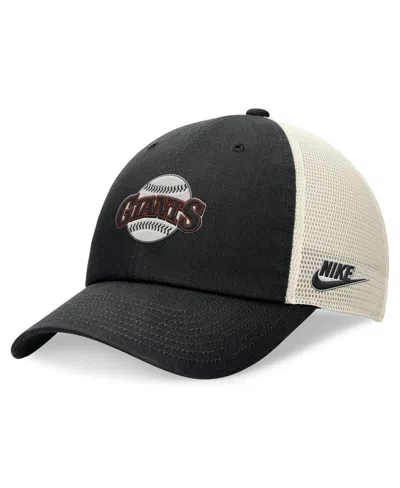 Nike Men's Black San Francisco Giants Cooperstown Collection Rewind Club Trucker Adjustable Hat In Blackligh