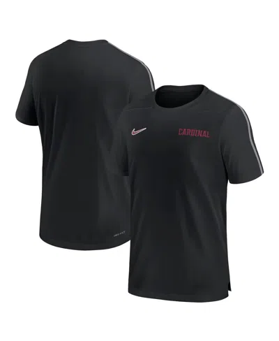 Nike Men's Black Stanford Cardinal 2024 Sideline Coach Performance T-shirt In Black,white