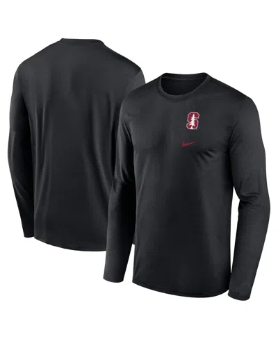 Nike Men's Black Stanford Cardinal Primary Stack Legend Long Sleeve T-shirt