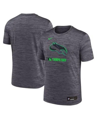 Nike Men's Black Tampa Bay Rays 2025 City Connect Authentic Collection Velocity Performance T-shirt In Gray