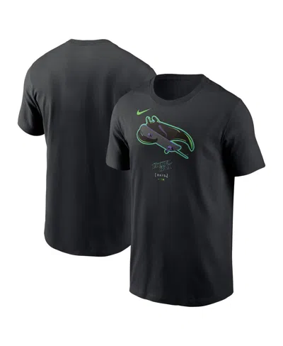 Nike Kids' Men's Black Tampa Bay Rays City Connect Large Logo T-shirt