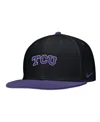 Nike Men's Black Tcu Horned Frogs On-field Baseball Performance Fitted Hat In Black