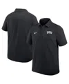 Nike Men's Black Tcu Horned Frogs Woven Dri-fit Polo Shirt In Black