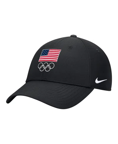 Nike Men's Black Team Usa On-field Club Ripstop Dri-fit Adjustable Hat