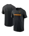 Nike Men's Black Tennessee Volunteers Primetime Evergreen Wordmark T-shirt In Black
