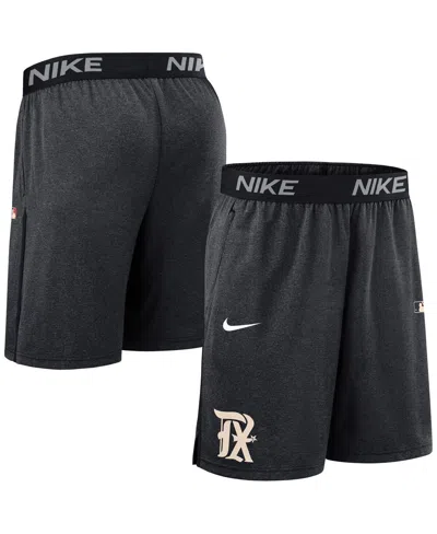 NIKE MEN'S BLACK TEXAS RANGERS AUTHENTIC COLLECTION CITY CONNECT PERFORMANCE KNIT SHORTS