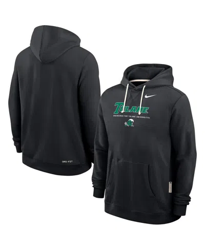 Nike Men's Black Tulane Green Wave 2025 Sideline Performance Pullover Hoodie