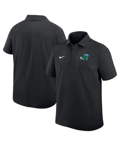 Nike Men's Black Tulane Green Wave 2025 Sideline Polo Shirt