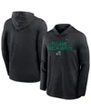 Nike Men's Black Tulane Green Wave Sideline Dri-fit Lightweight Hooded Sweatshirt In Black