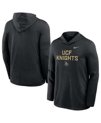 Nike Men's Black Ucf Knights Sideline Dri-fit Lightweight Sweatshirt