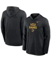 Nike Men's Black Vcu Rams Sideline Dri-fit Lightweight Hooded Sweatshirt In Black