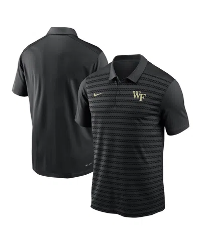 Nike Men's Black Wake Forest Demon Deacons 2024 Sideline Victory Coaches Performance Polo In Black Gold