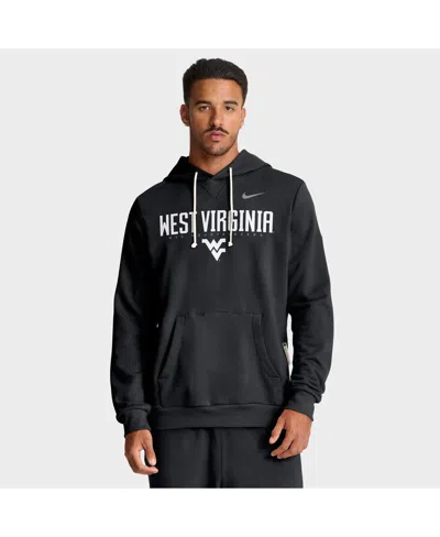 NIKE MEN'S BLACK WEST VIRGINIA MOUNTAINEERS 2025 SIDELINE PERFORMANCE PULLOVER HOODIE