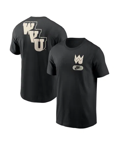 NIKE MEN'S BLACK WEST VIRGINIA MOUNTAINEERS FASHION 2-HIT T-SHIRT
